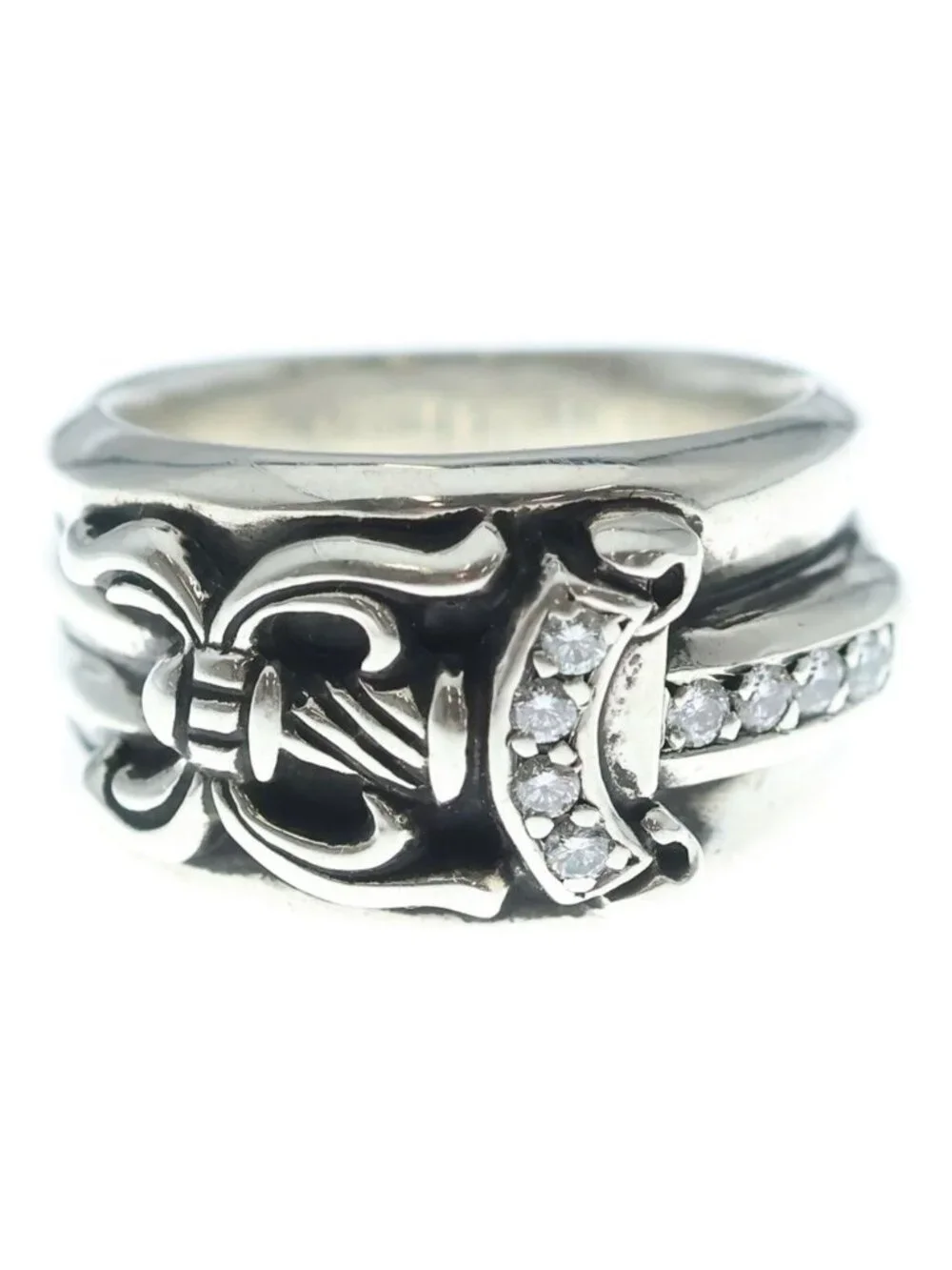 Chrome Hearts Dagger P Dmnd Daga Ring Pave Diamond Silver